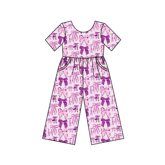 SR2643 purple bow girl jumpsuit overall 202501  preorder