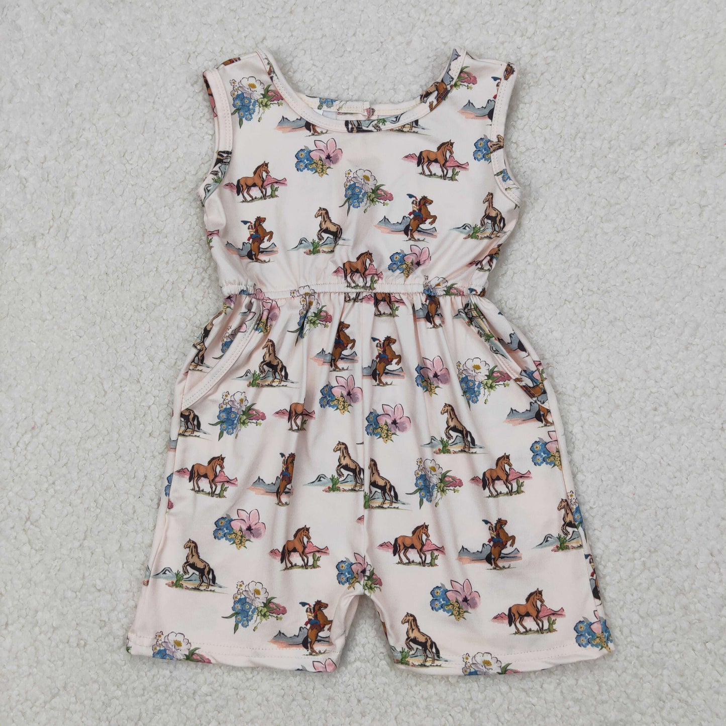 SR2695  horse bow girl jumpsuit overall 202503  RTS