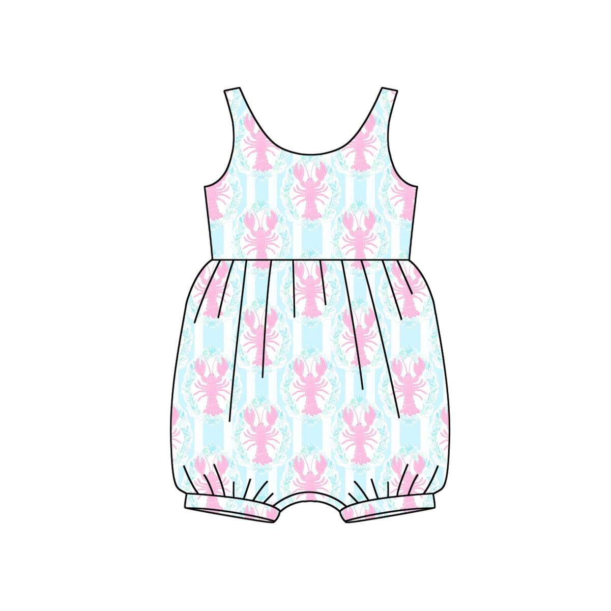 SR2709 preorder craw fish  girl romper 202502