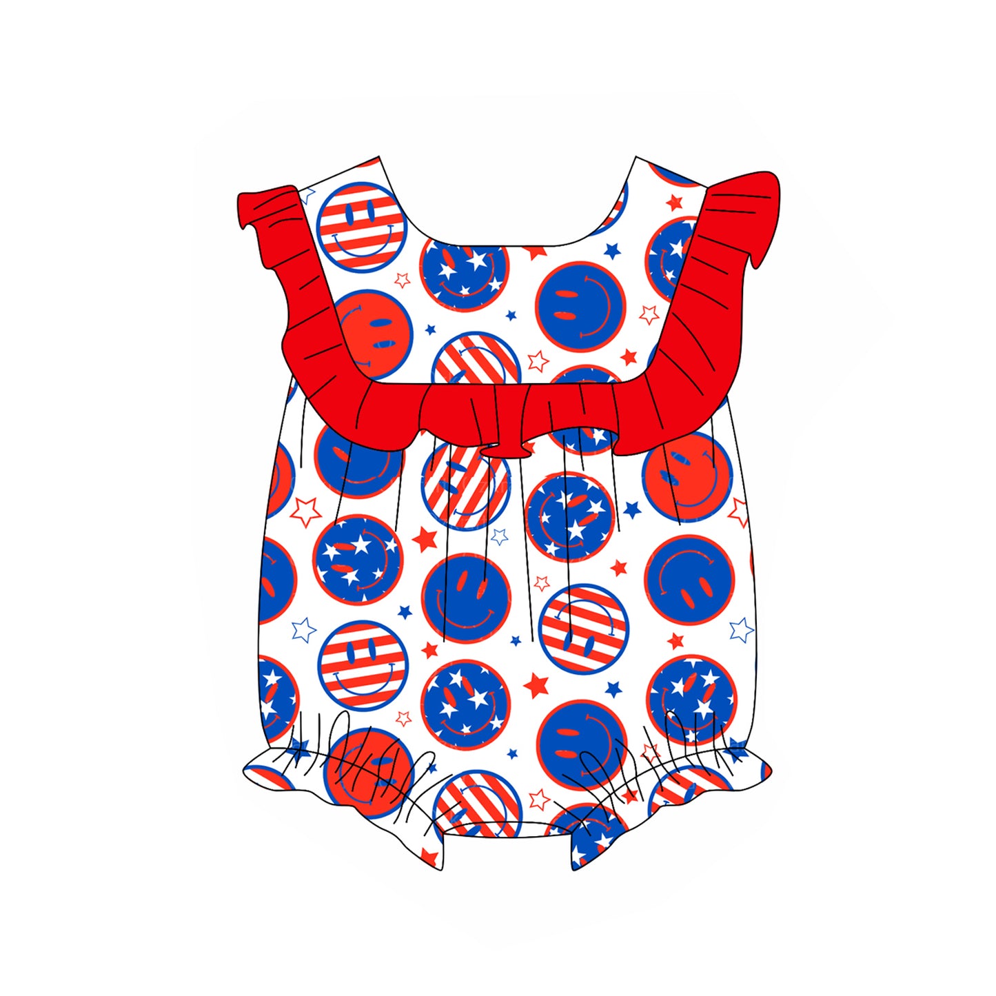 SR2754 preorder 4th July girl romper 202502
