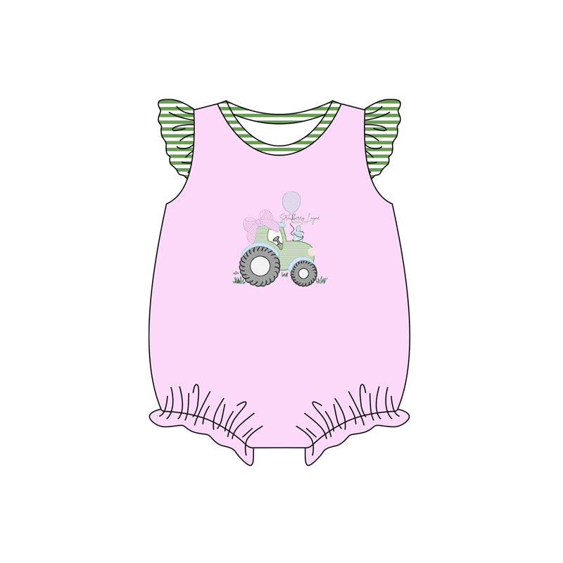 SR2758 bow tractor preorder girl romper 202502