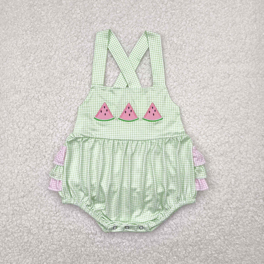 SR2764 Embroidery watermelon RTS girl romper 202504 RTS