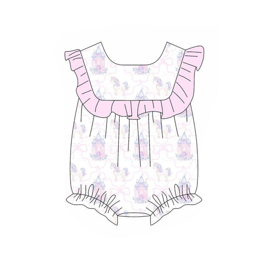 SR2830  preorder bow unicorn flowers girl romper 202502