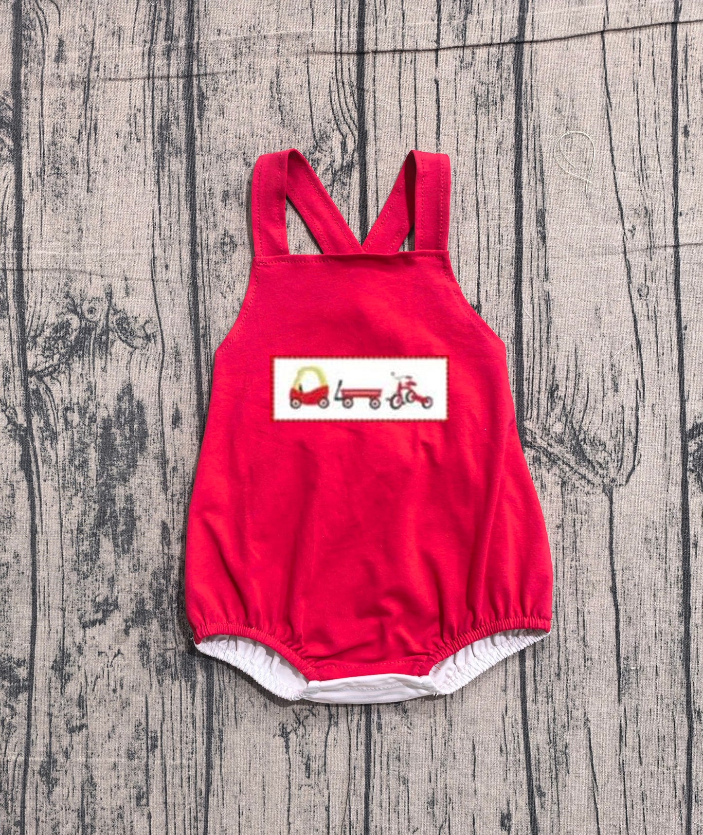 SR2849 embroidery  Toy car girl romper overall 202604 preorder