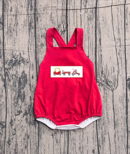 SR2849 embroidery  Toy car girl romper overall 202604 preorder