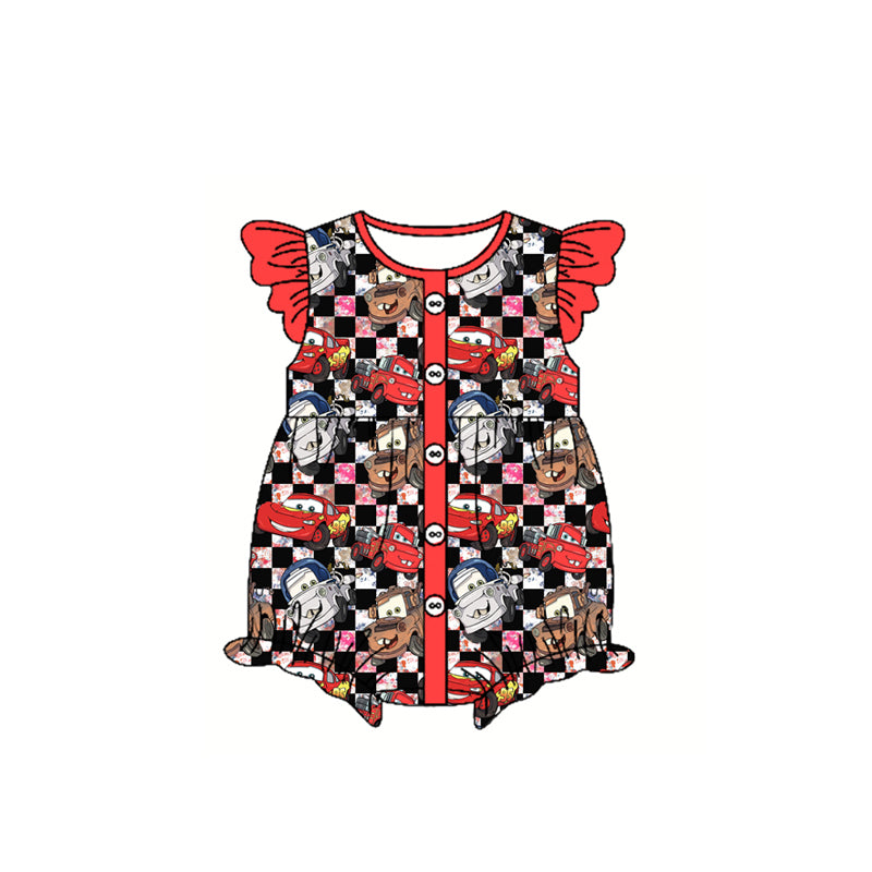 SR2898 car cartoon western girl summer romper 202502 preorder