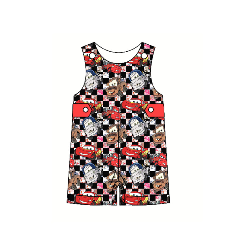 SR2899 car cartoon western boy summer romper 202502 preorder