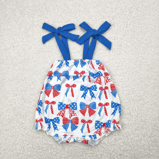 SR2902 bow 4th July western girl summer romper 202504 RTS
