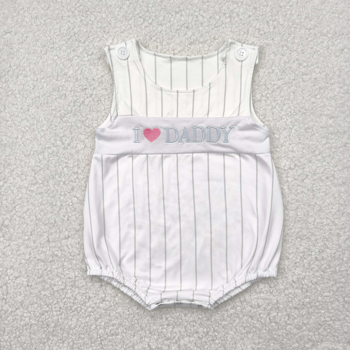 SR2947 embroidery love dad western girl summer romper 202504 RTS