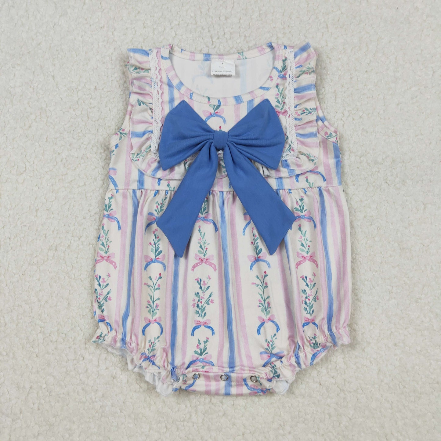 SR3045 BOW Flowes American 4TH July girl romper 202510 RTS