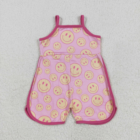 SR3083 smile face kids   girl summer romper 20256 RTS