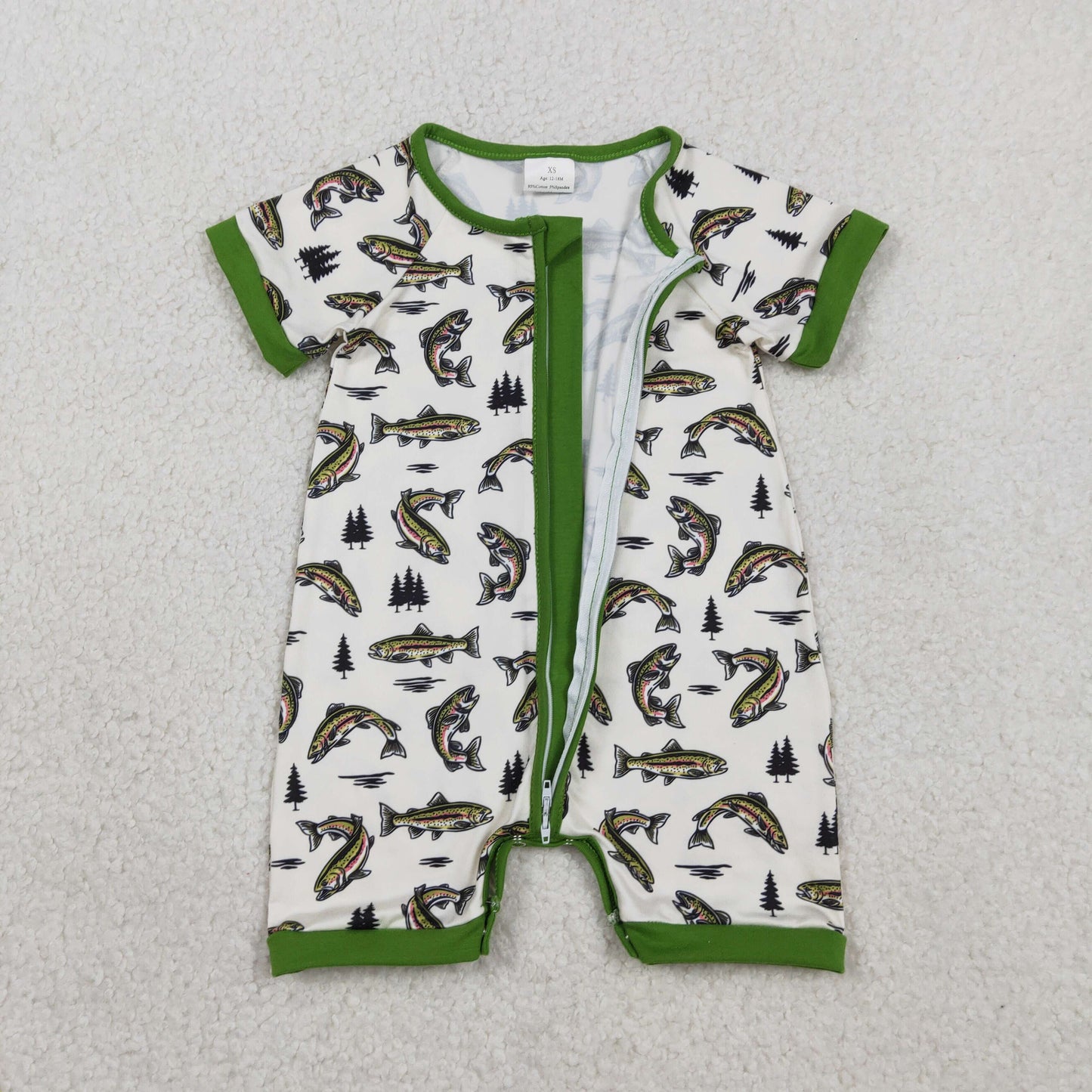 SR3095  western fish western boy kids summer romper 202602