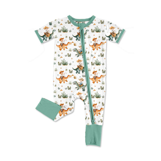 SR3097 dinosaur western pumpkin halloween kids summer romper 202504  preorder