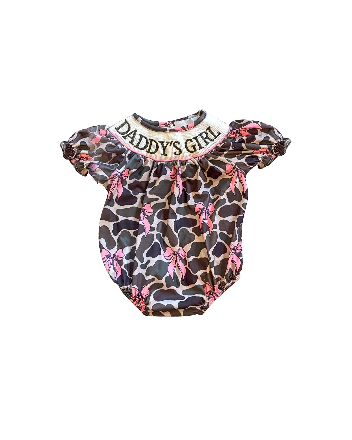 SR3105 daddy‘s girl  camo bow sibling  romper kids summer romper 202505  preorder