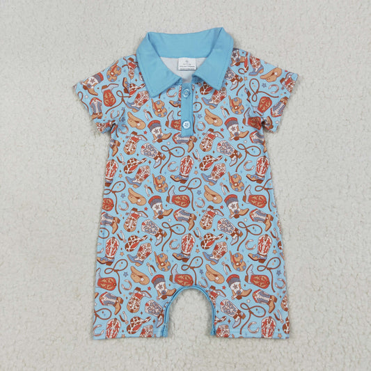 SR3128 western boots boy romper 202506 RTS