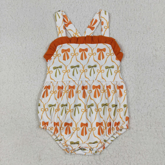 SR3148  Halloween pumpkin bow girl summer romper 202507 RTS