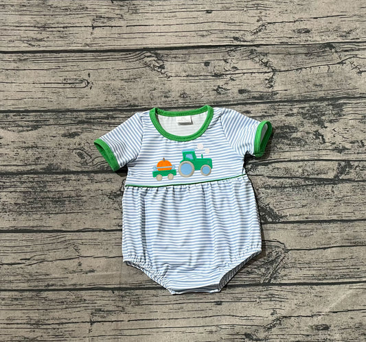 SR3201 embroidery tractor Halloween girl summer romper 202508  preorder