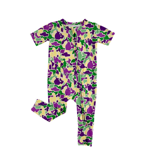 SR3211 Mardi Gras western girl  boy summer romper 20250 preorder