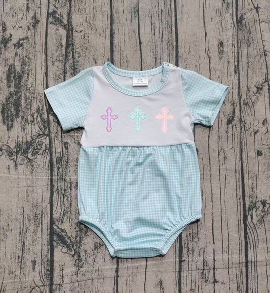 SR3215 embroidery cross girl summer romper 202509 preorder
