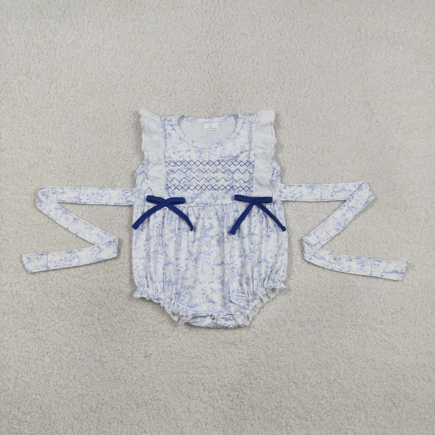 SR3219 embroidery cross girl summer romper 202603 RTS