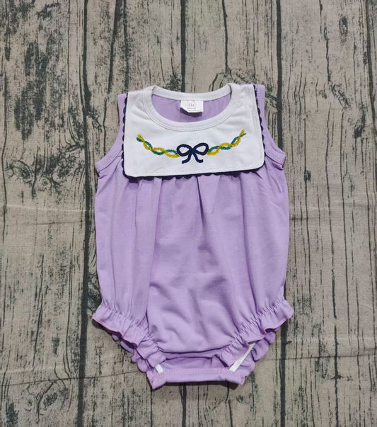 SR3235 embroidery bow girl summer romper 202509 preorder