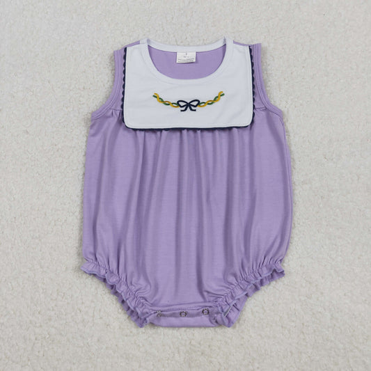 SR3235 embroidery bow girl summer romper 202511 RTS
