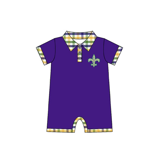 SR3241  MARDI Gras  boy summer romper 202509 preorder