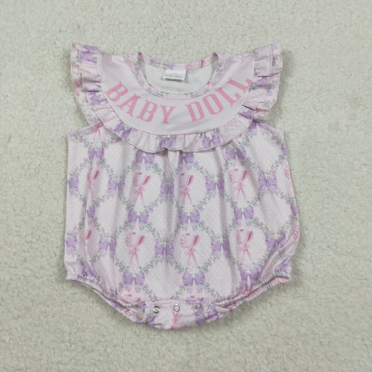 SR3292 baby doll  flowers bow girl summer romper 202511