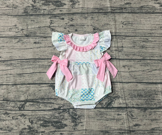 SR3293 flowers bow girl summer romper 202510 preorder