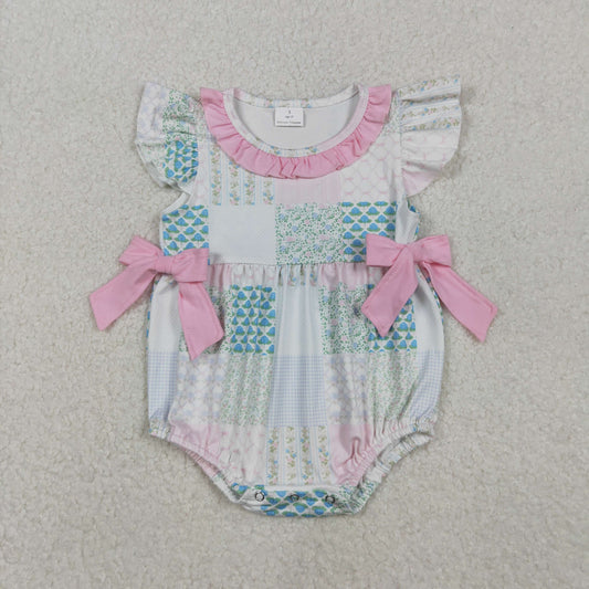 SR3293 flowers bow girl summer romper 202511 RTS