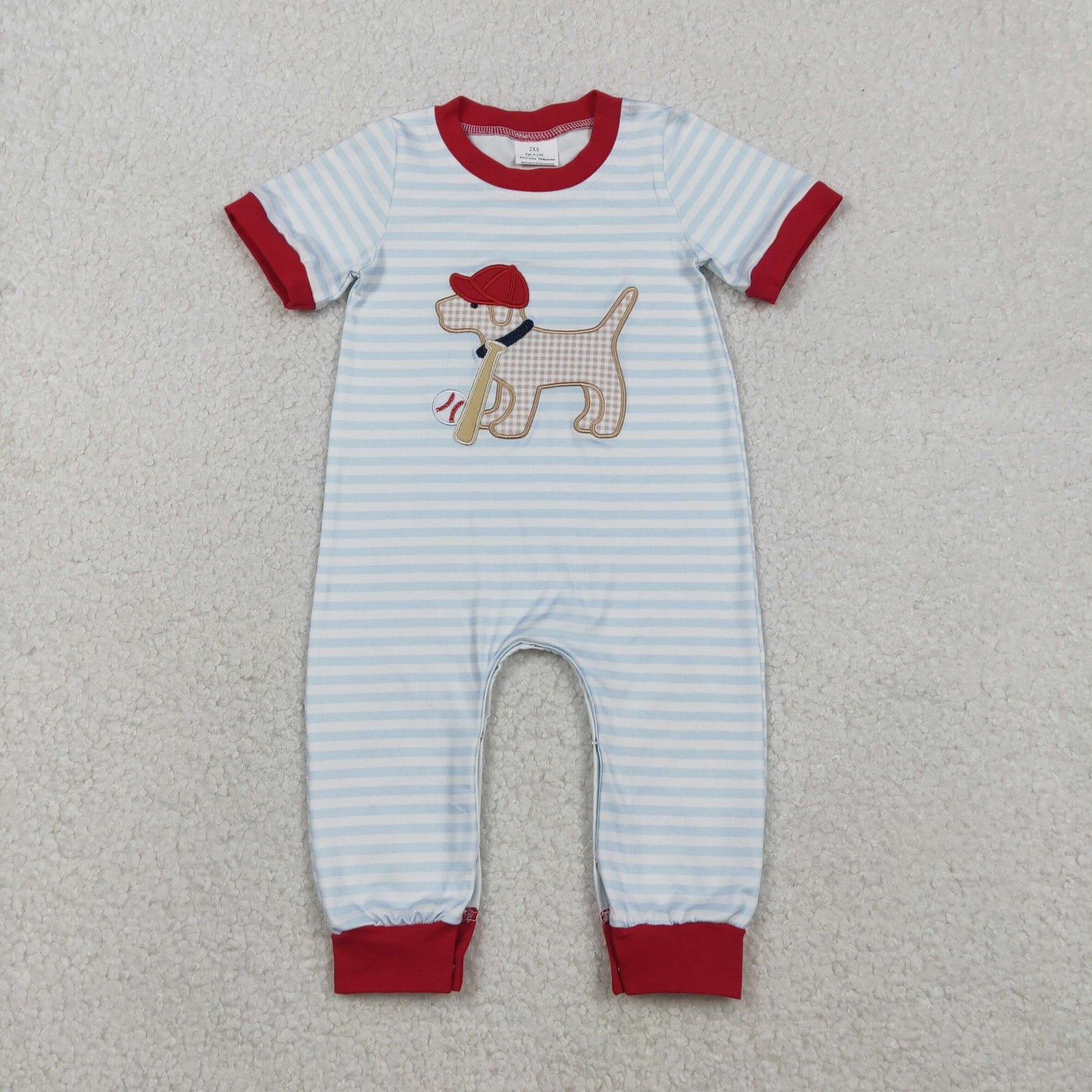 SR3330 Embroidery DOG Christmas boy  romper 202511 RTS