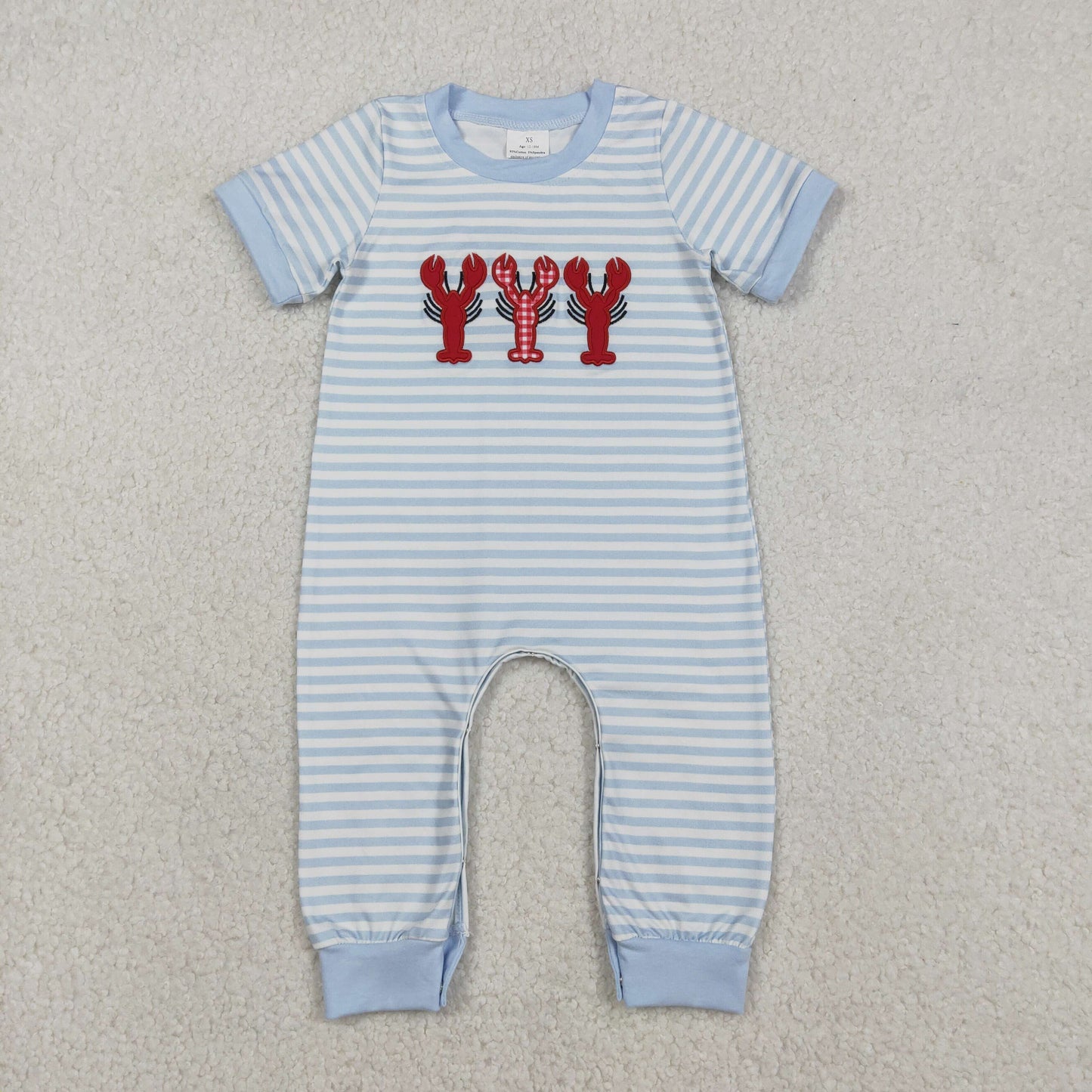SR3333  Embroidery cray fish boy  romper 202512  RTS