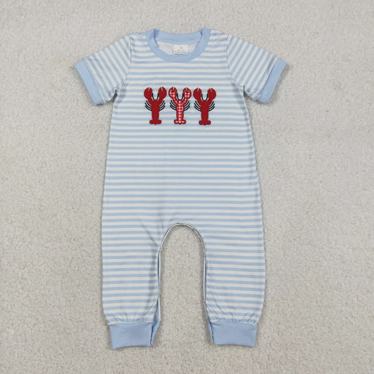 SR3333  Embroidery cray fish boy  romper 202512  RTS
