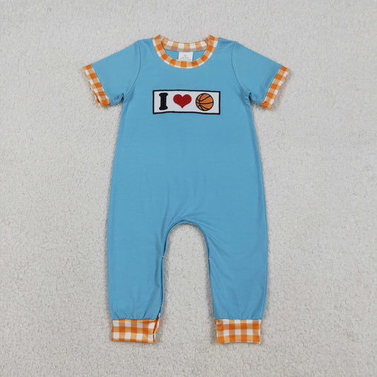 SR3366  Embroidery love basktball boy  romper 202512  RTS
