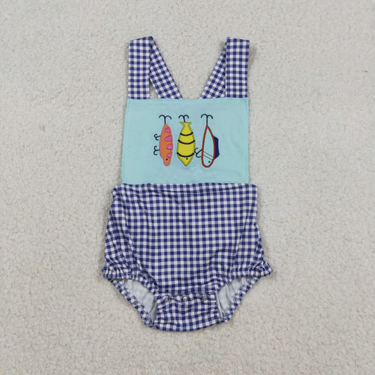 SR3412 embroidery fish GIRL romper 202512 RTS