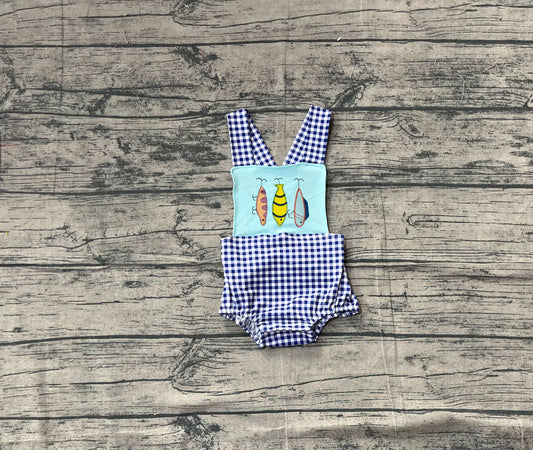 SR3413 embroidery fish BOY romper 202511 preorder
