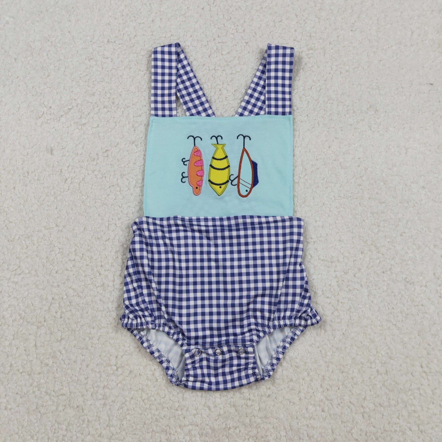 SR3413 embroidery fish BOY romper 202512 RTS
