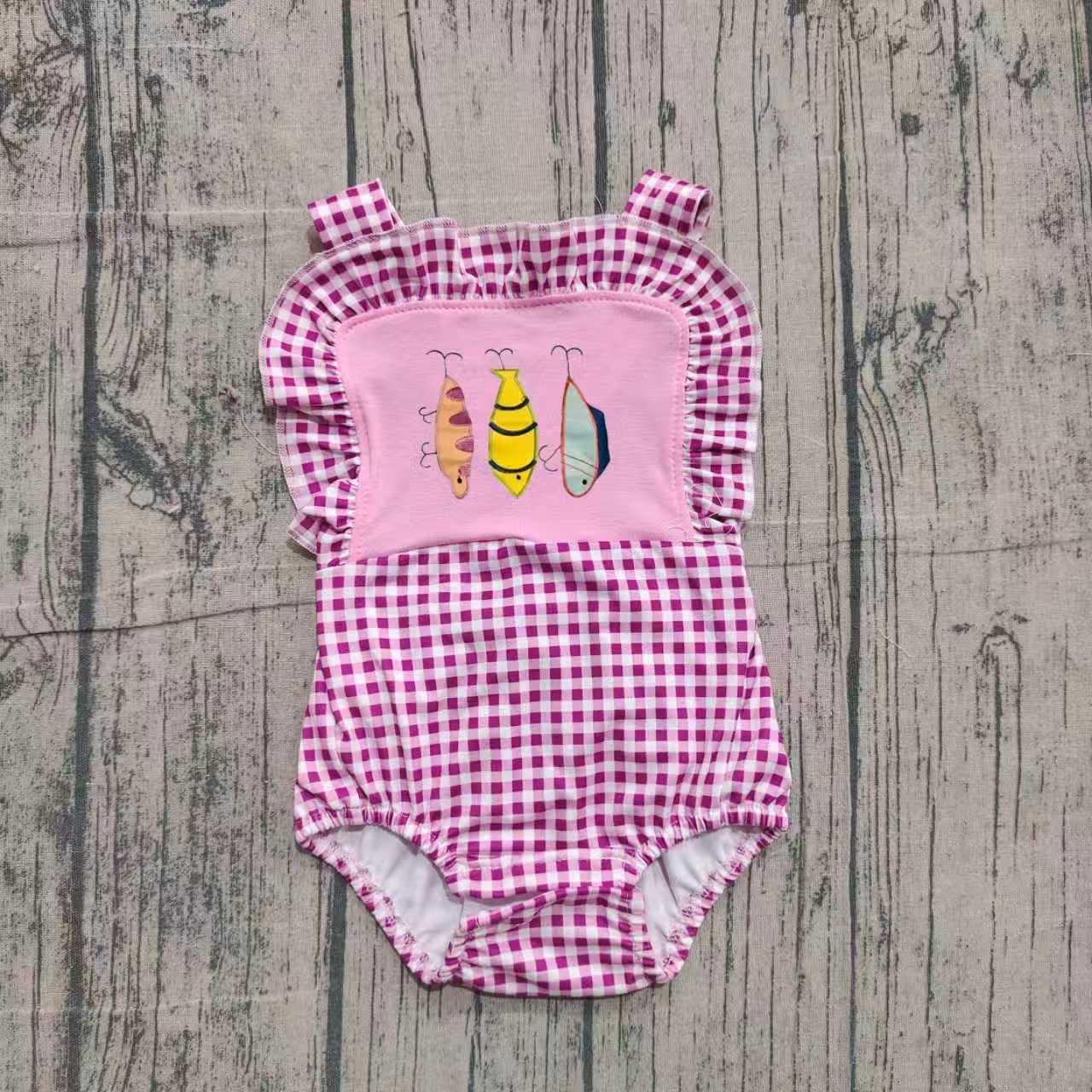 SR3414 embroidery fish GIRL romper 202511 preorder