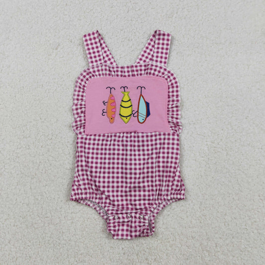 SR3414 embroidery fish GIRL romper 202512 RTS