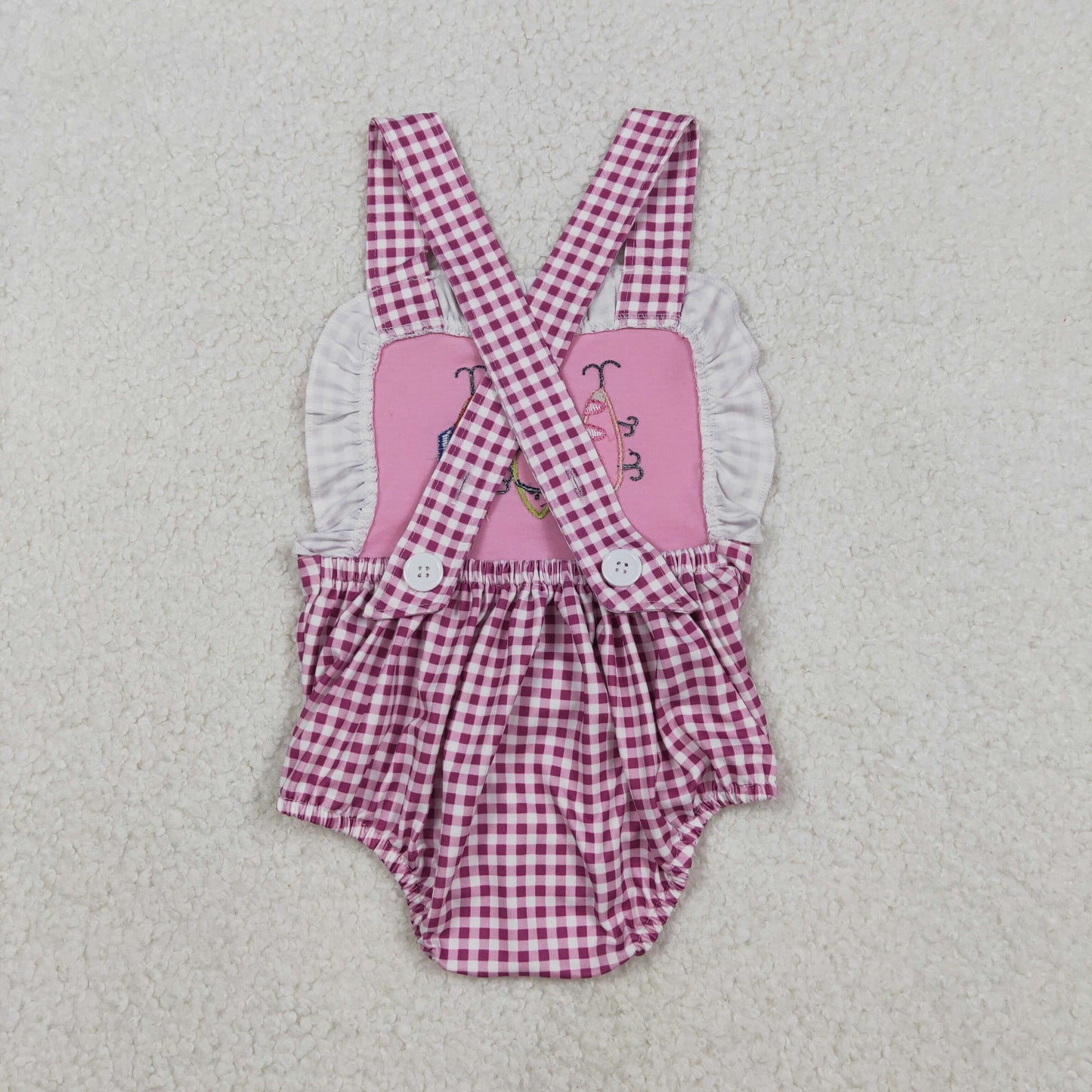 SR3414 embroidery fish GIRL romper 202512 RTS