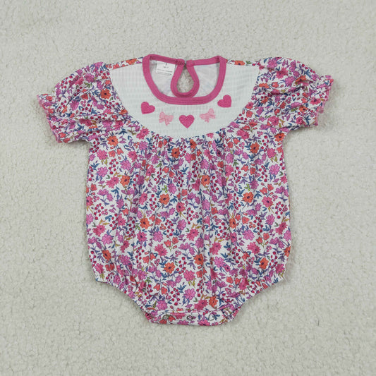 SR3465-SMOCKED LOVE valentine's Day girl  summer romper 202512  RTS
