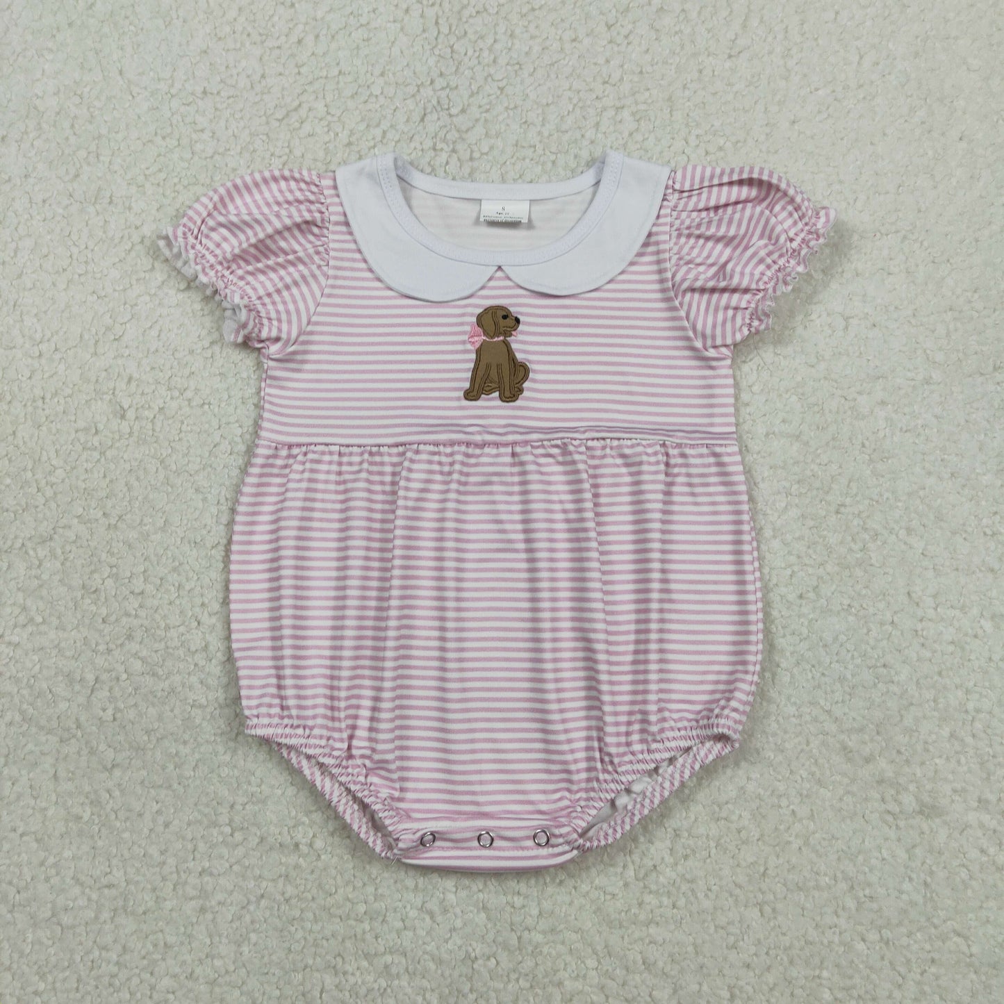 SR3476 embroidery dog girl  summer romper 202601