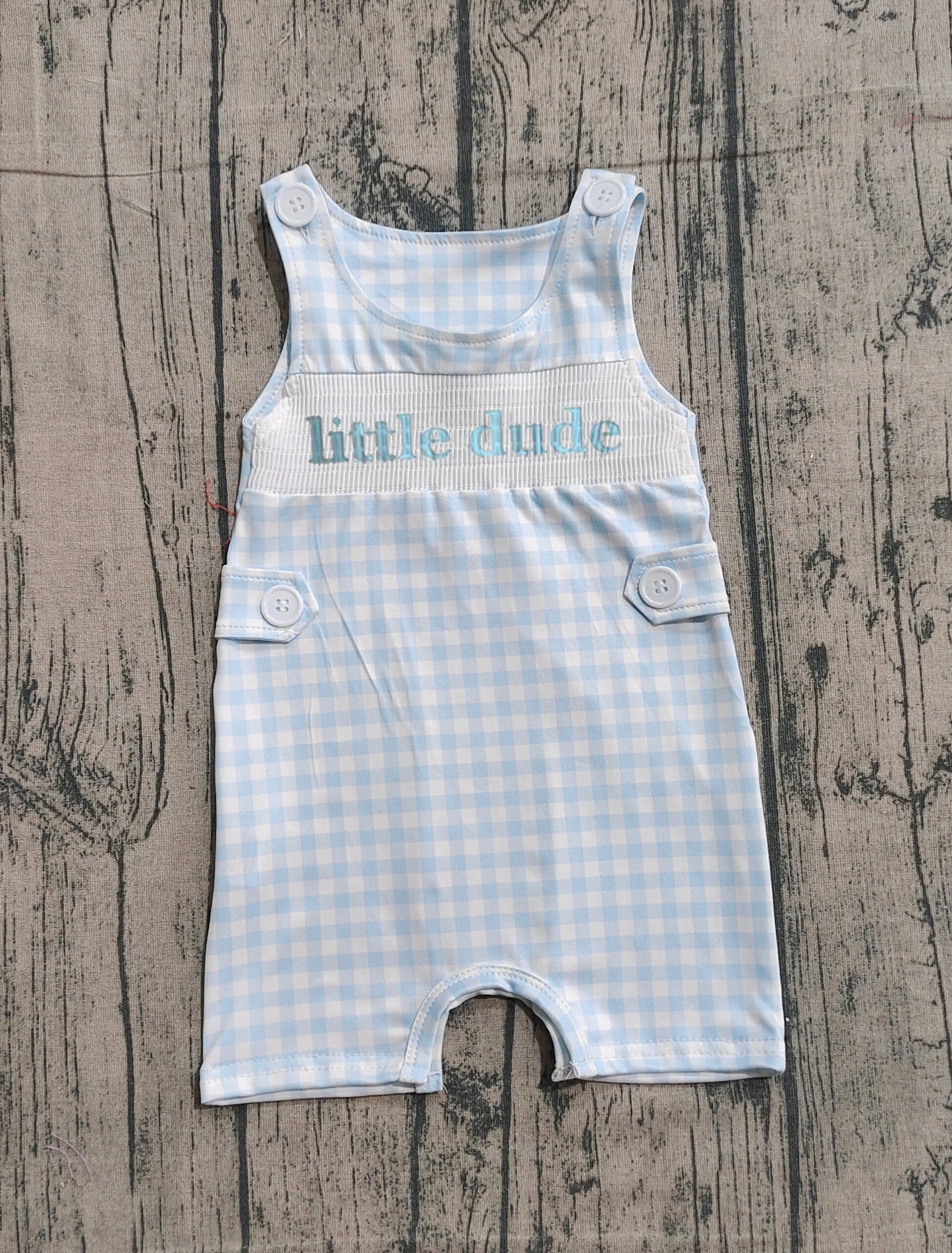 SR3482-smocked little duke boy summer romper 202512  preorder