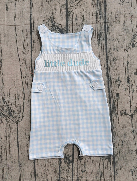 SR3482-smocked little duke boy summer romper 202512  preorder