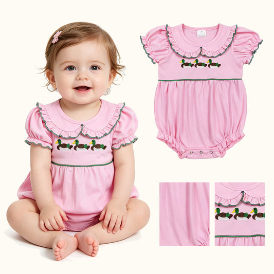SR3532  embroidery duck girl summer romper 202605 RTS