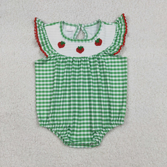 SR3550-smocked stawberry girl summer romper 202512 RTS