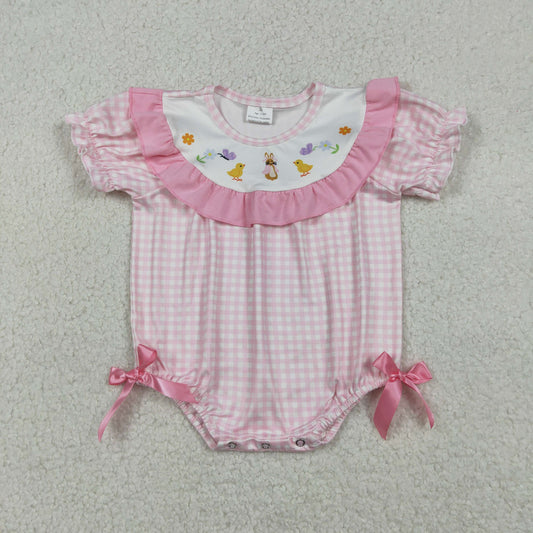 SR3565 pink flower bird  GIRL romper 202511 RTS