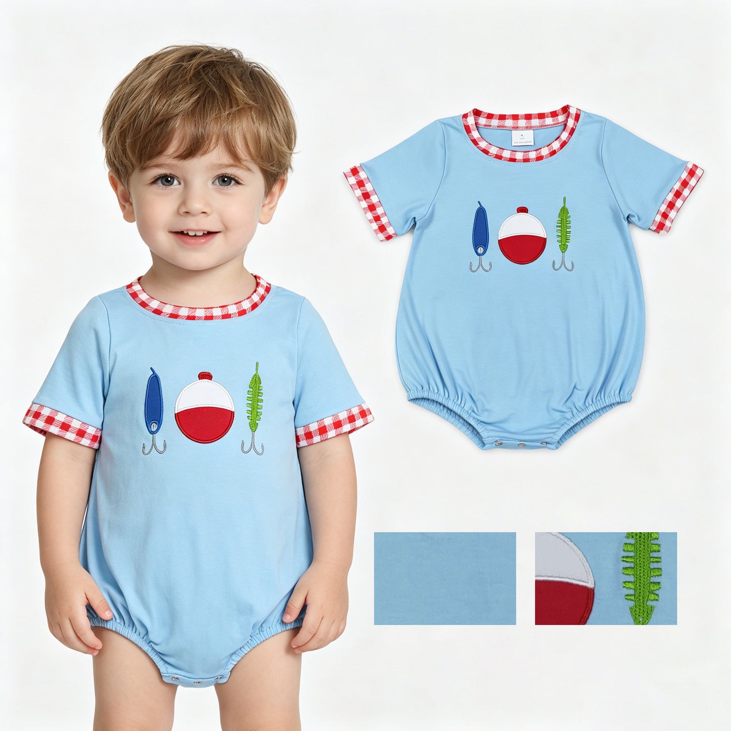 SR3577 embroidery fish ball girl summer romper 202604  RTS
