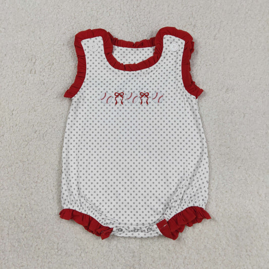 SR3581 Embroidery baseball bow  GIRL romper 202603 RTS