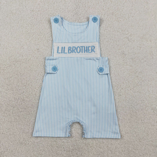 SR3592-SMOCKED  little brother boy romper 202601 RTS